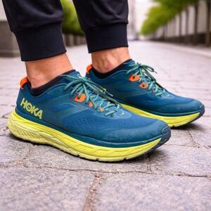 HOKA ONE ONE Stinson ATR 6 Men’s Trail Running Shoes Blue Yellow Size 13